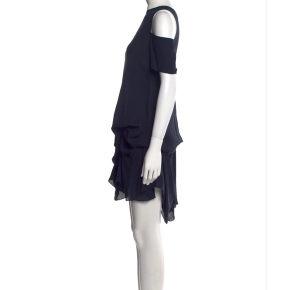 MORGAN LE FAY 100% Silk Black Mini Dress $2300 size Small - Picture 2 of 6